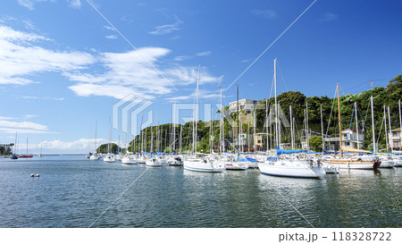 船が停泊する港 118328722