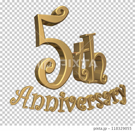 3DCG characters "5th Anniversary/5th anniversary" gold, gold 118329055