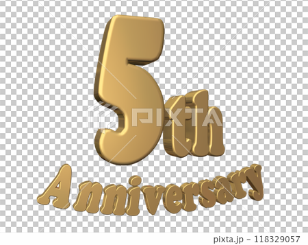 3DCG characters "5th Anniversary/5th anniversary" gold, gold 118329057