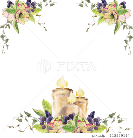 Hellebore flower, ivy vine tendrils, black berries. Watercolor hand drawn illustration, decorative corner frame isolated on white. Xmas, happy new year festive, noel navidad holiday. For cards, gifts. Hellebore flower, ivy vine tendrils, black berries. Watercolor hand drawn illustration, decorative corner frame isolated on white. Xmas, happy new year festive, noel navidad holiday. For cards, gifts. 118329114