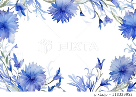 Watercolor cornflower frame 118329952