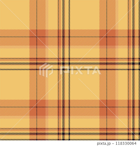 Plaid seamless pattern in orange. Check fabric texture. Vector textile print. Plaid seamless pattern in orange. Check fabric texture. Vector textile print. 118330064