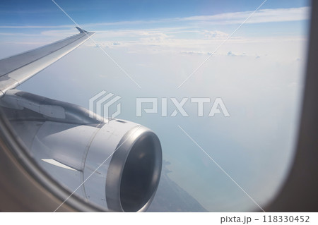 Aerial view of Krabi island from  airplane or jet window view 118330452