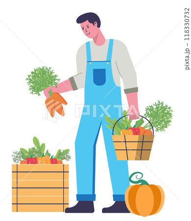 Man farmer harvesting 118330732
