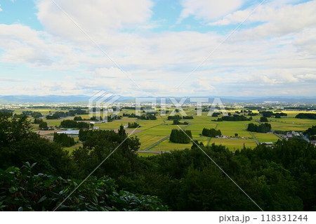 花巻八景 円万寺観音山から見る秋の水田地帯 花巻八景 円万寺観音山から見る秋の水田地帯 118331244