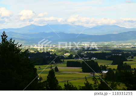 花巻八景 円万寺観音山から見る秋の水田地帯 花巻八景 円万寺観音山から見る秋の水田地帯 118331255