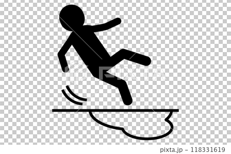 Caution: Water and falls, safety signs, danger and caution pictograms Caution: Water and falls, safety signs, danger and caution pictograms 118331619