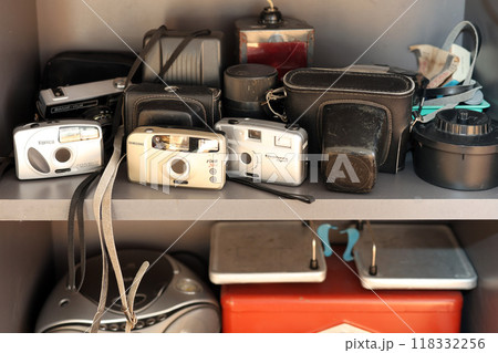 Orenburg, Russia - September 11, 2024 Exhibition of old retro photographic equipment. Editorial 118332256