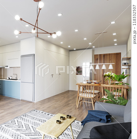 modern living interior design. 118332507