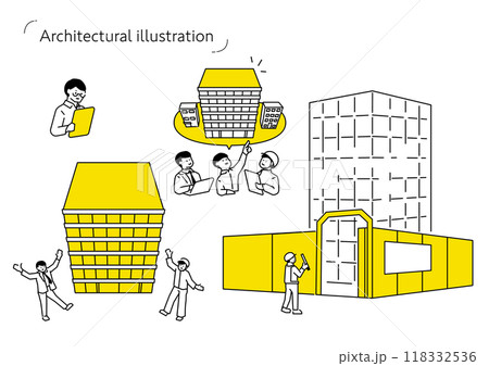 建築施工イラストセット ヒアリング中心 建築施工イラストセット ヒアリング中心 118332536