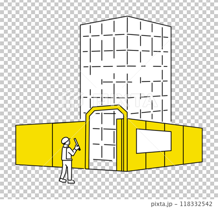 ビルの工事現場のイラスト 118332542