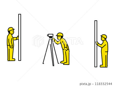 高低差測量のイラスト 高低差測量のイラスト 118332544
