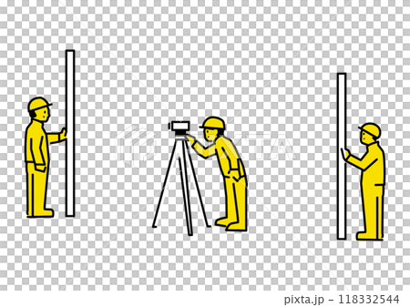 高低差測量のイラスト 高低差測量のイラスト 118332544