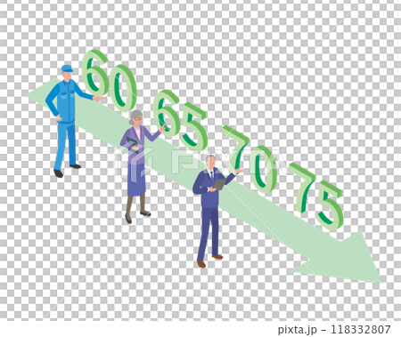 Illustration of extending the retirement age 118332807