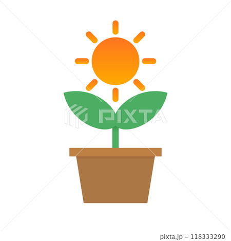 太陽と植木鉢 光合成 アイコン 118333290