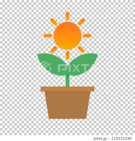 太陽と植木鉢 光合成 アイコン 118333290