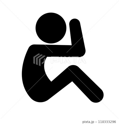 腹筋 シルエット 筋トレ 118333296