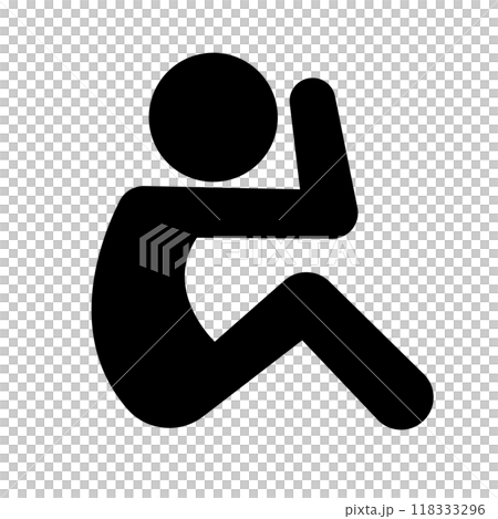 腹筋 シルエット 筋トレ 118333296