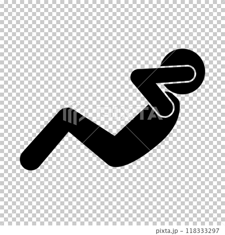 Abdominal exercise silhouette 118333297