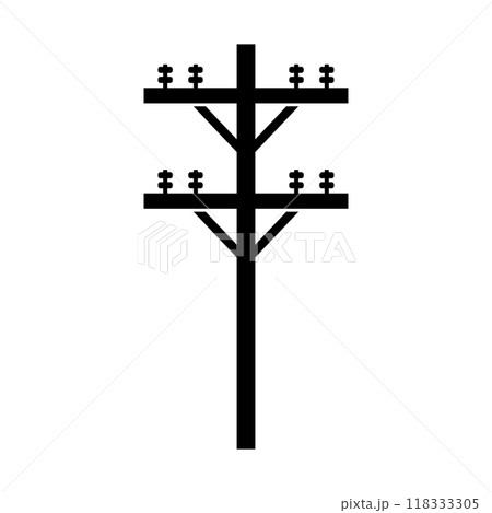 電柱・電信柱 シルエット 118333305