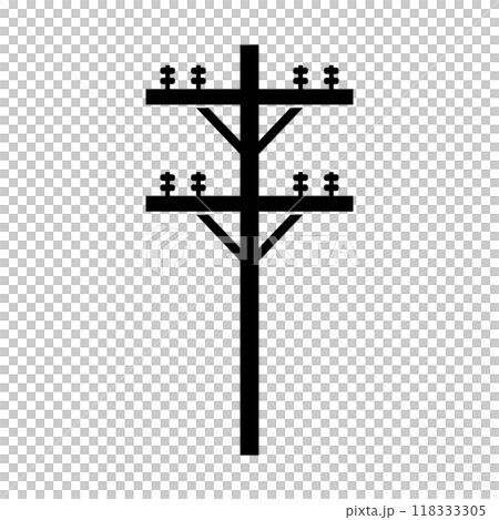 電柱・電信柱 シルエット 118333305