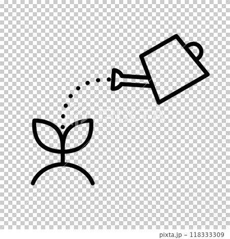 植物和噴壺澆水 118333309