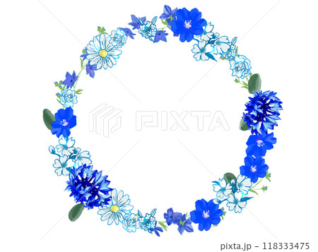 青い花のリース 118333475