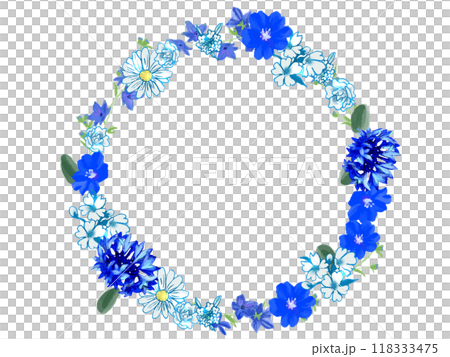 青い花のリース 118333475