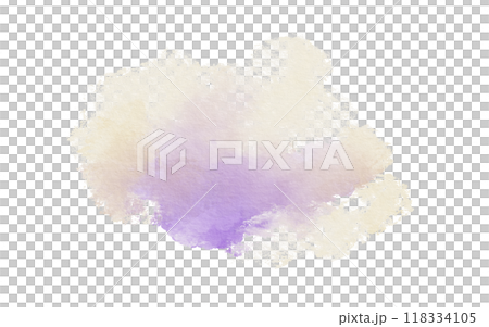 Abstract watercolor sand and purple colors spot on transparent background for postcards, websites, invitations, flyers, packaging products, patterns, any composition. 118334105