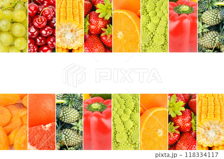 Healthy vegetables and fruit food - collage. Healthy vegetables and fruit food - collage. 118334117