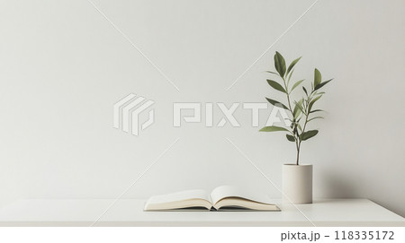 観葉植物と本 118335172