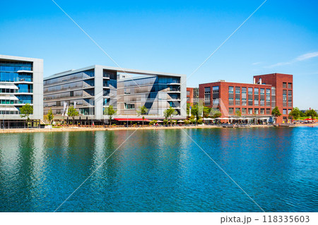 Innenhafen harbor district in Duisburg 118335603