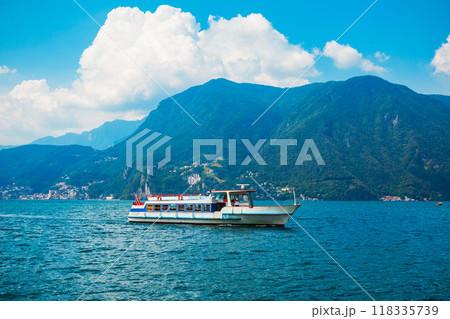 Lugano lake and city, Switzerland 118335739
