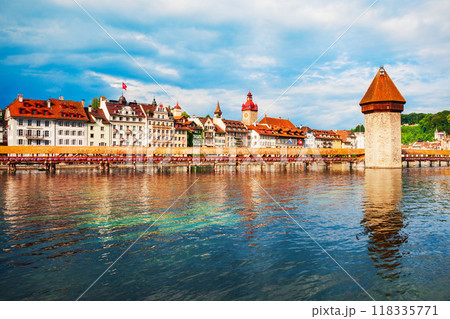 Kapellbrucke Bridge, Wasserturm Tower, Lucerne 118335771