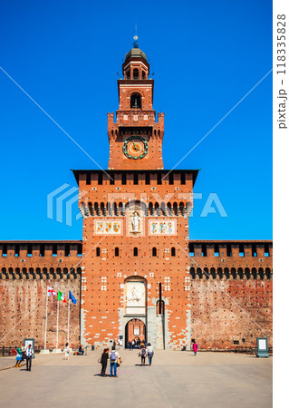 Sforza Castle in Milan, Italy 118335828