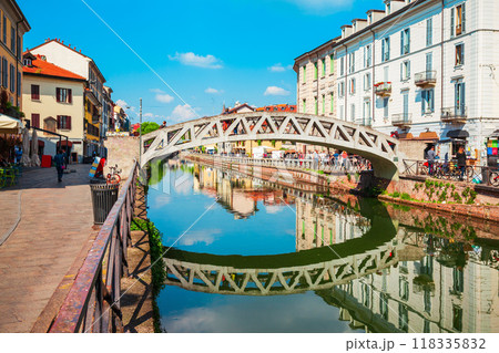 Naviglio Grande canal in Milan 118335832