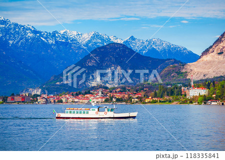 Boat at Lago Maggiore Lake 118335841