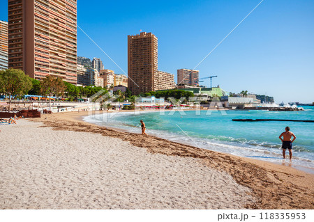 Monte Carlo beach in Monaco 118335953