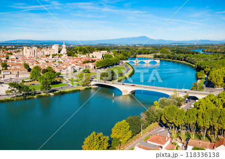 Avignon city aerial view, France 118336138