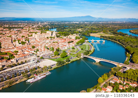 Avignon city aerial view, France Avignon city aerial view, France 118336143