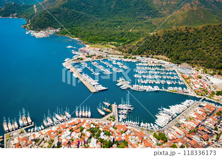 Marmaris aerial view in Turkey 118336173