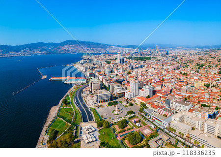 Izmir Clock Tower aerial view in Izmir city, Turkey 118336235