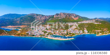 Kas city aerial panoramic view in Turkey Kas city aerial panoramic view in Turkey 118336380