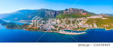 Kas city aerial panoramic view in Turkey Kas city aerial panoramic view in Turkey 118336405