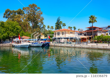 Port at Koycegiz lake in Koycegiz town in Turkey 118336879