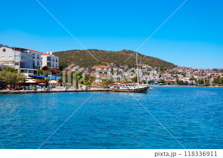 Boats and yachts at Datca marina in Turkey 118336911