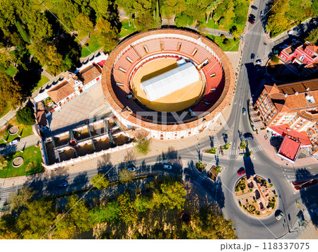 Bullring or plaza de toros in Antequera, Spain 118337075