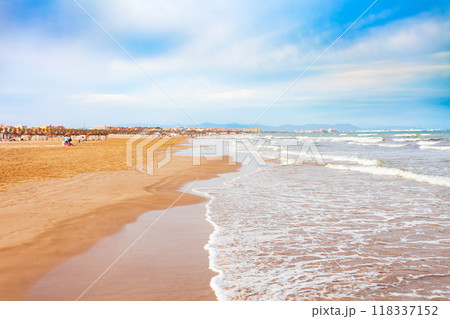 Valencia city beach in Valencia city, Spain Valencia city beach in Valencia city, Spain 118337152