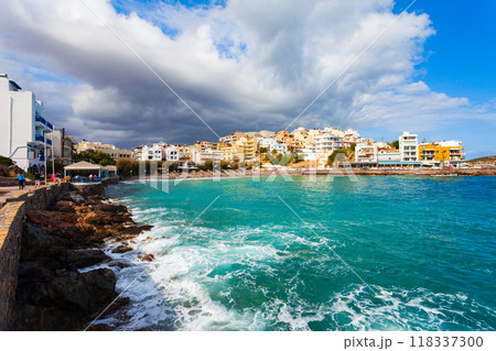 Agios Nikolaos town panoramic view, Crete island, Greece Agios Nikolaos town panoramic view, Crete island, Greece 118337300