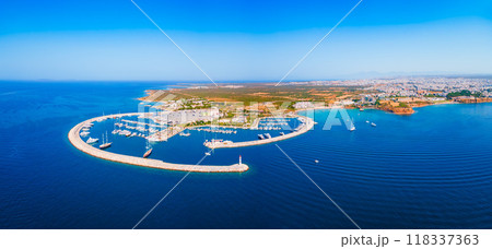 Didim city beach aerial panoramic view in Turkey 118337363